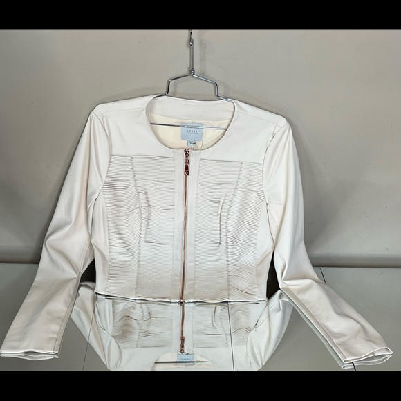 Guess Laser Cut out Leather Jacket - Picture 14 of 17